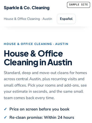 Spotless direction on mobile
